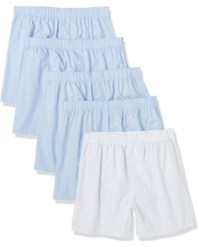 Amazon Essentials Woven Cotton Boxer Shorts - Blue