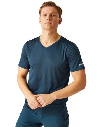 Regatta T-shirt à manches courtes et col en V pour homme - Bleu