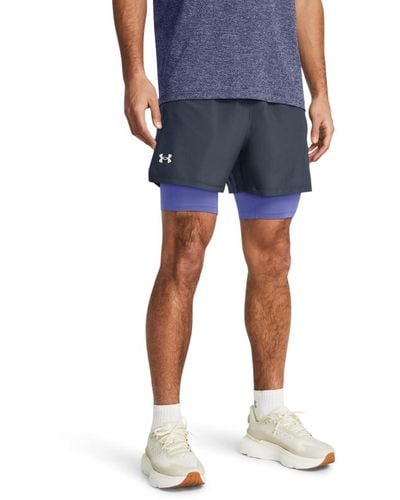 Under Armour Launch Run 5-inch 2-in-1 Shorts - Blue