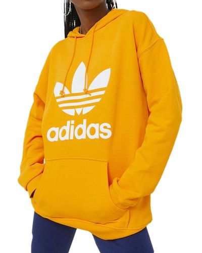 adidas Sweatshirt Orange Trf Hoodie Voor - Geel