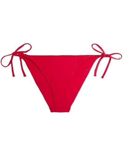 Calvin Klein Mujer Parte Inferior de Bikini Anudable en el Lateral Deportivo - Rojo