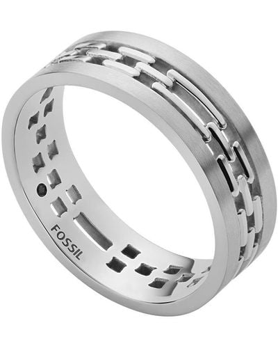 Fossil Stainless Steel Band Ring - Metallic
