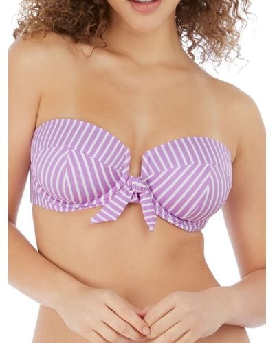 Freya Standard Beach Hut Bandeau Bikini Top - Purple