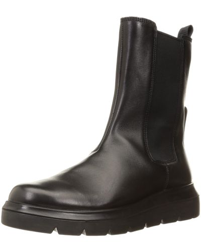 Ecco S Nouvelle 216223 Leather Black Boots 6.5-7 Uk