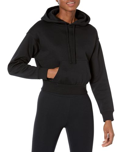 Amazon Essentials Crop Hoodie Sweatshirt - Black