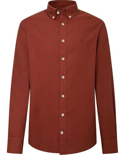 Hackett Hackett Oxford Long Sleeve Shirt L - Red