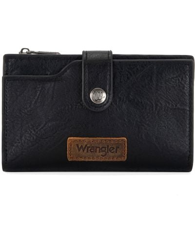 Wrangler Portafoglio da donna Porta carte bifold con tasca con cerniera pochette da donna - Nero