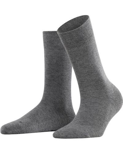 FALKE Socken Sensitive London W SO Baumwolle mit Komfortbund 1 Paar - Grau