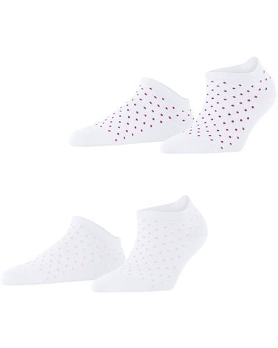 Esprit Sneakersocken Fine Dot 2-Pack W SN Baumwolle kurz gemustert 2 Paar - Weiß