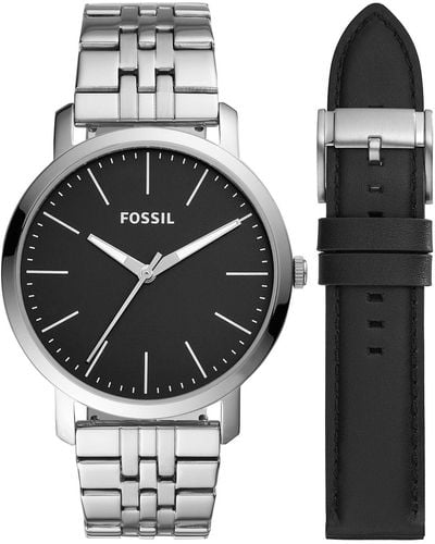 Fossil Men's Watch Bq2466set Black Silver (ø 44 Mm)