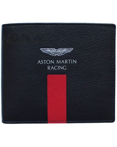 Hackett Hackett Aston Martin Racing Cont Stripe Bi Fold Leather Card Wallet - Blue