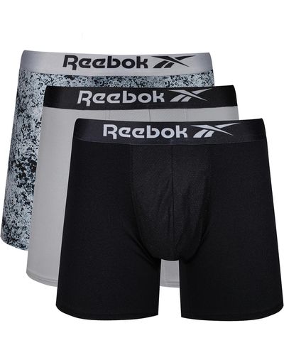 Reebok Boxer Shorts Waistband And Moisture Regulating-pack Of 3 - Black
