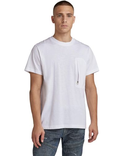 G-Star RAW Zip Pocket Loose T-Shirt - Blanco