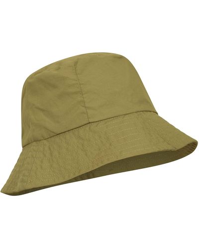 Mountain Warehouse Mens Packable Bucket Hat - Packable, Lightweight Sun Hat, Wide Brim Bucket Hat Packable Boonie Cap - Fishing - Green