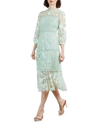 Ted Baker Mint Tabii Embroidered A-line Cocktail Dress Size 2 - Green
