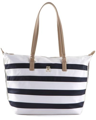 Tommy Hilfiger Poppy Tote Corp Strepes - Wit