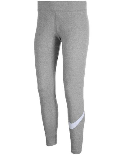 Nike Sportswear Essential legging Met Hoge Taille En Graphic - Grijs