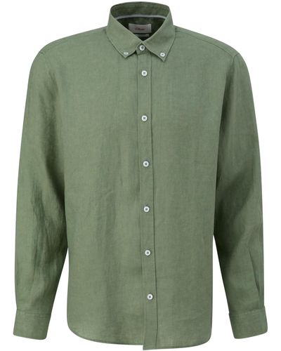 S.oliver Leinen Hemd Langarm - Grün