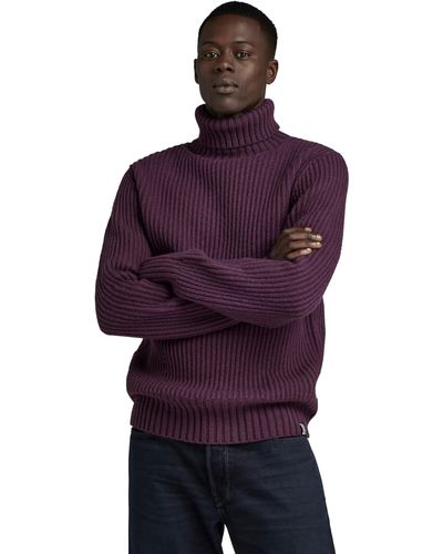 G-Star RAW Essential Turtle Knitted Pullover - Lila