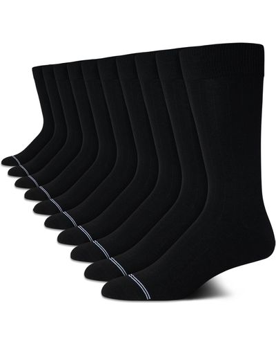 Nautica Lot de 10 paires de chaussettes tendance pour homme avec technologie d'évacuation de l'humidité - Noir
