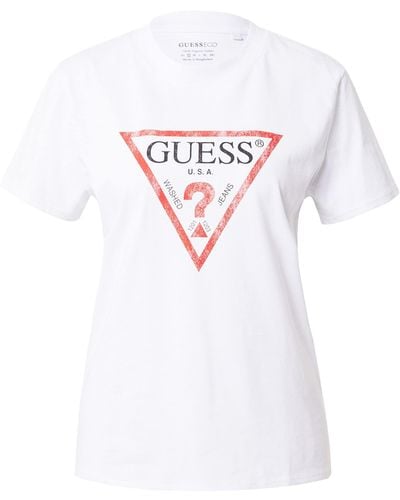 Guess Essential Short Sleeve Classic Fit Logo Tee - White