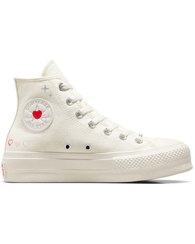Converse Chuck Taylor All Star Lift Platform Y2K Heart Sneaker Beige da Donna A09114C - Weiß