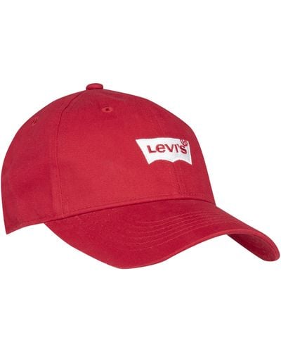 Levi's Lan Core Batwing Curve Brimcap 9a8329 Beanie Hat - Red