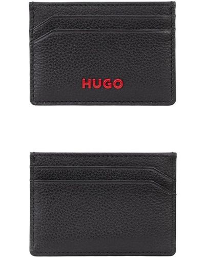 HUGO Subway 3.0 Leather Card Holder - Red