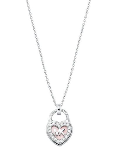 Michael Kors Halskette aus 925er Silber mit Perlmutt und Zirkonia - Mettallic