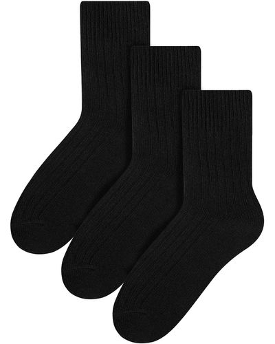 Steve Madden Steven 3 Pairs Multipack S Wool Dress Socks Winter Lightweight Warm Boot Socks | Ideal For Hiking/trekking - Black