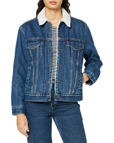 Levi's Ex-boyfriend Sherpa Trucker Jas Vrouwen - Blauw