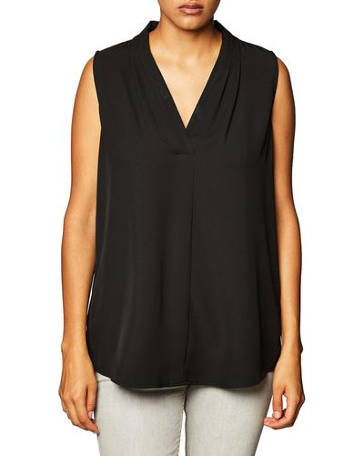 Calvin Klein Sleeveless Blouse With Inverted Pleat - Black