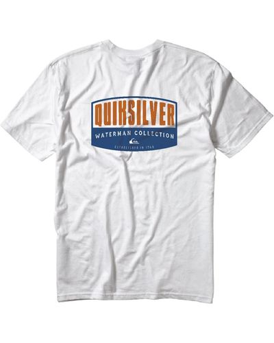 Quiksilver T-Shirt mit Wildleder-Haptik - Weiß
