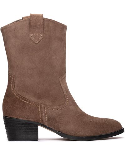 Clarks Octavia Up Suede Boots In Taupe Standard Fit Size 4 - Brown