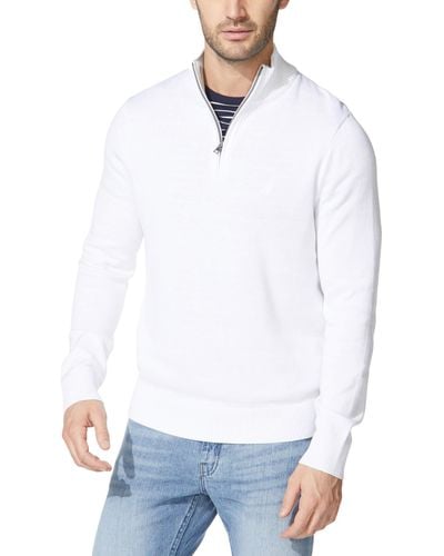 Nautica Quarter Zip Pullover - Weiß
