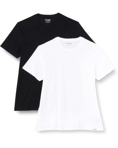 Wrangler 2 Pack Tee, T-Shirt Uomo, Nero (Black 01), XXX-Large (Taglia Produttore: XX-Large)