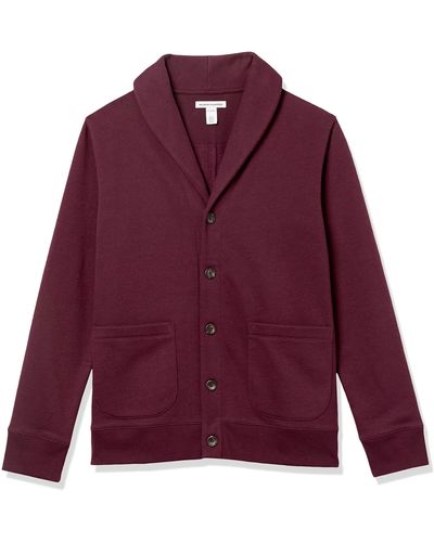 Amazon Essentials Long-sleeve Fleece Shawl-collar Cardigan - Purple