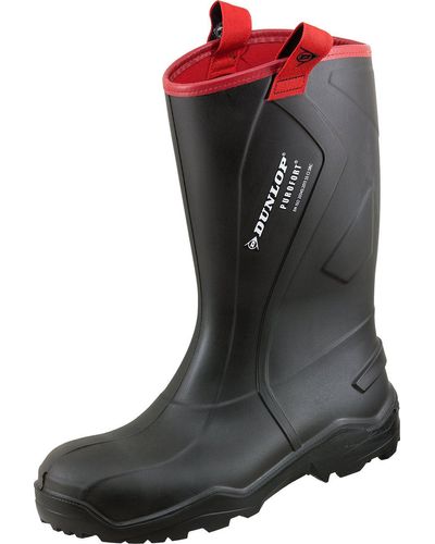 Dunlop Purofort + Rugged Gummistiefel,Arbeitsstiefel,Regenstiefel,Baustiefel - Schwarz