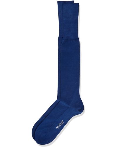 FALKE No. 9 M Kh Cotton Long Plain 1 Pair Knee-high Socks - Blue