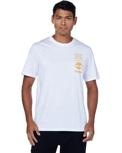 Timberland Shirt Uomo Regular con Stampa sul Retro - Taglia - Bianco