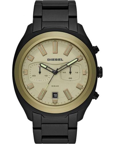 DIESEL Chronograph Quarz Uhr mit Edelstahl Armband DZ4497 - Natur