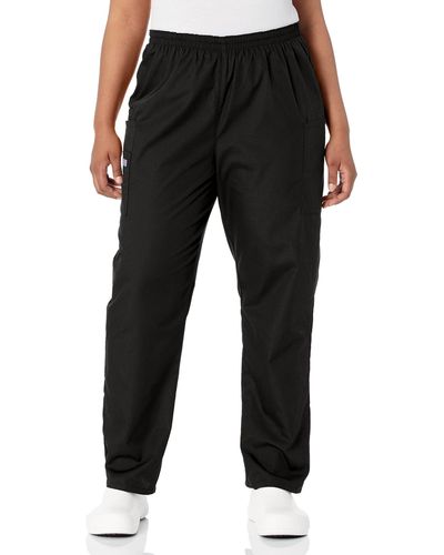 CHEROKEE Plus Workwear Elastic Waist Cargo Scrubs Pant - Black