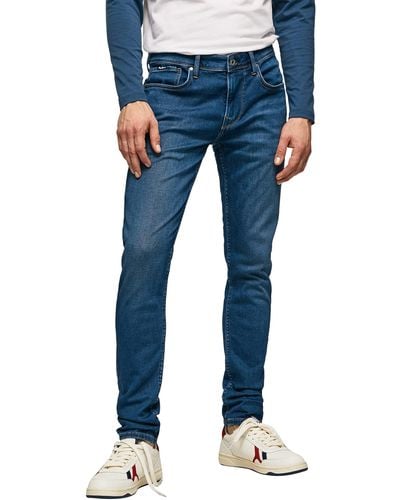 Pepe Jeans Finsbury Skinny Fit Low Waist - Bleu
