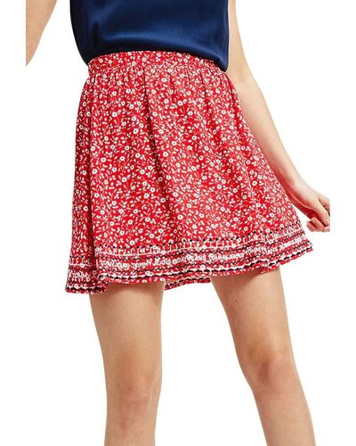 Tommy Hilfiger Tjw Embroidery Detail Skirt Rock - Rot