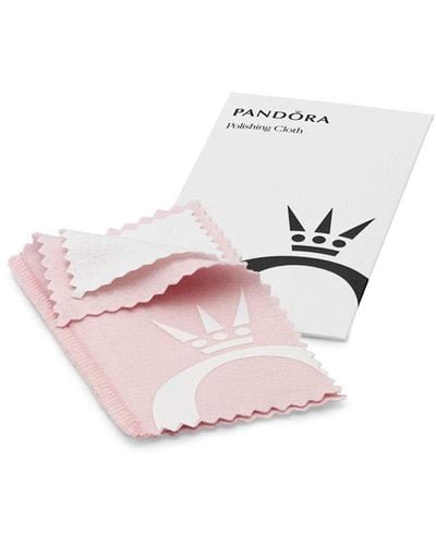 PANDORA Polijstdoek Zilverpoetsdoek Van Microvezel In De Kleur Wit-roze - Meerkleurig