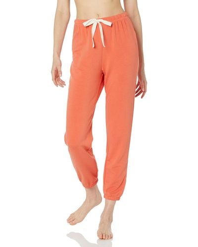 Amazon Essentials Pantalón de Pijama Tipo Jogger de Tejido de Rizo Ligero para Estar en Casa - Naranja