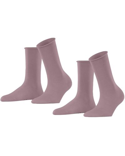 Esprit Basic Pure 2-pack W So Cotton Plain 2 Pairs Socks - Purple