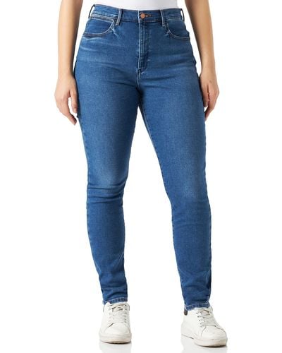 Wrangler High Rise Skinny Jeans - Blu