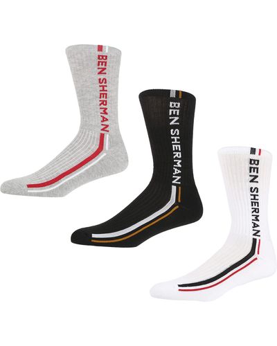Ben Sherman Underwear s Thick Crew Sport Socks in Black/White/Grey with Colour Print Authentic Branding-Multipack of 3 Sportsocken - Schwarz