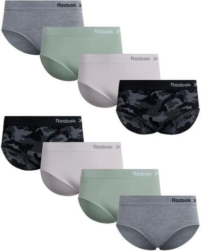 Reebok Underwear – 8 Pack Plus Size Seamless Hipster - Grey